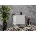 MW12 Matte White MDF Wall Hung Vanity Cabinet Only